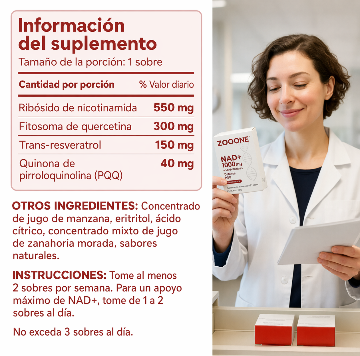 ZOOONE NAD+ Líquido | Absorción inmediata