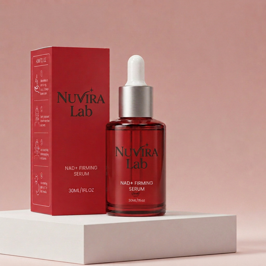 Nuvira Lab NAD+ Firming Serum: frasco y caja