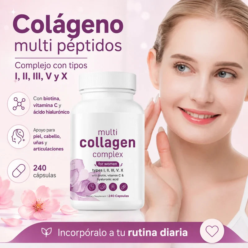 Colágeno Múltiple Avanzado - Piel Radiante, Cabello Fuerte y Articulaciones Sanas