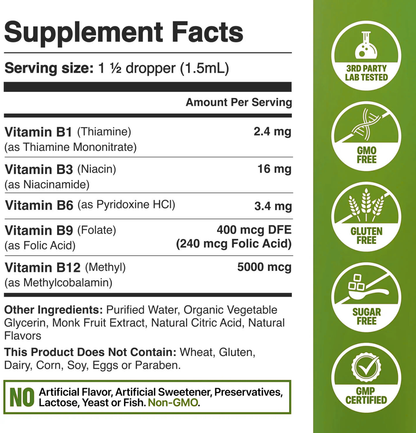 Nuvira™ 5 en 1 Complejo Vitamina B12 B6 B1