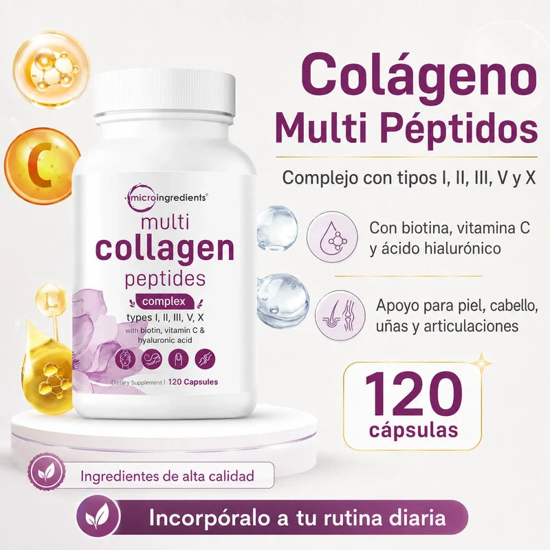 Colágeno Múltiple Avanzado - Piel Radiante, Cabello Fuerte y Articulaciones Sanas