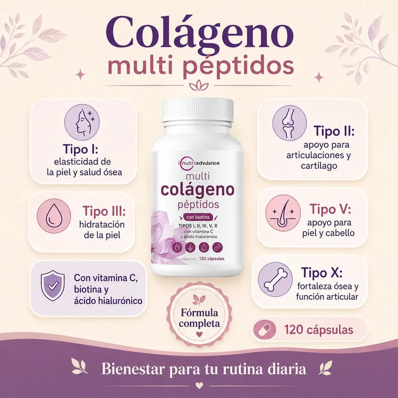 Colágeno Múltiple Avanzado - Piel Radiante, Cabello Fuerte y Articulaciones Sanas