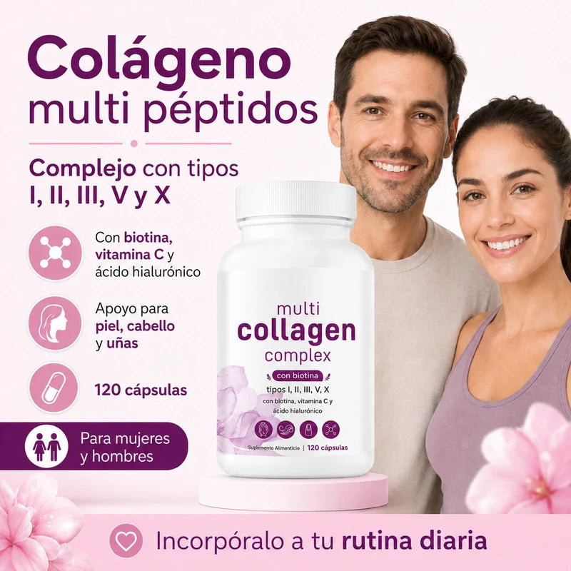 Colágeno Múltiple Avanzado - Piel Radiante, Cabello Fuerte y Articulaciones Sanas