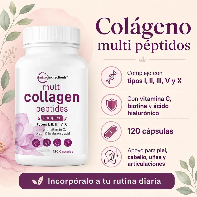 Colágeno Múltiple Avanzado - Piel Radiante, Cabello Fuerte y Articulaciones Sanas