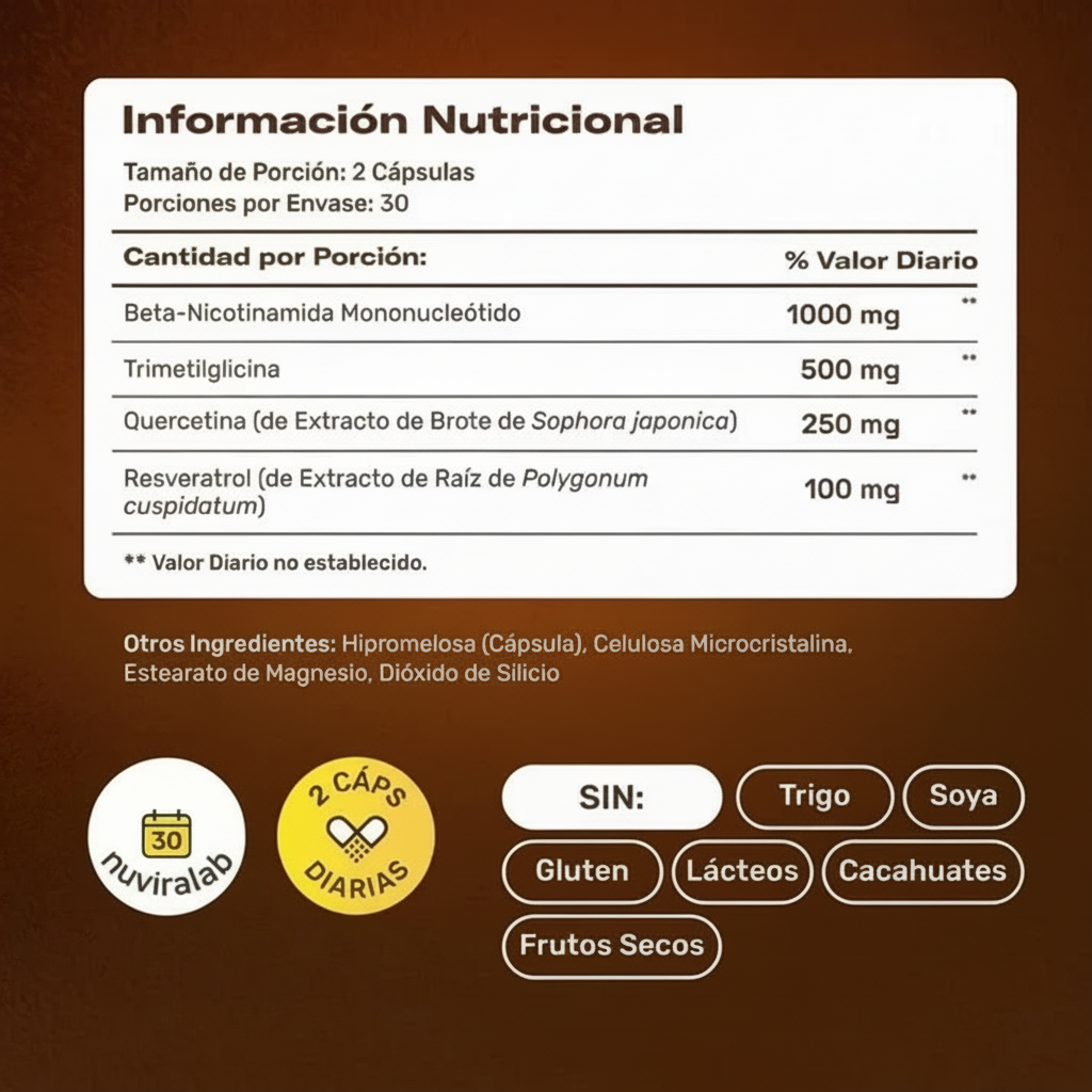 NMN+ 1000MG | Regeneración Celular 4 en 1 · 60 cápsulas