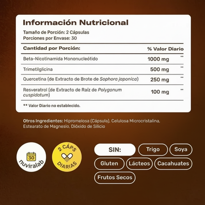 NMN+ 1000MG | Regeneración Celular 4 en 1 · 60 cápsulas