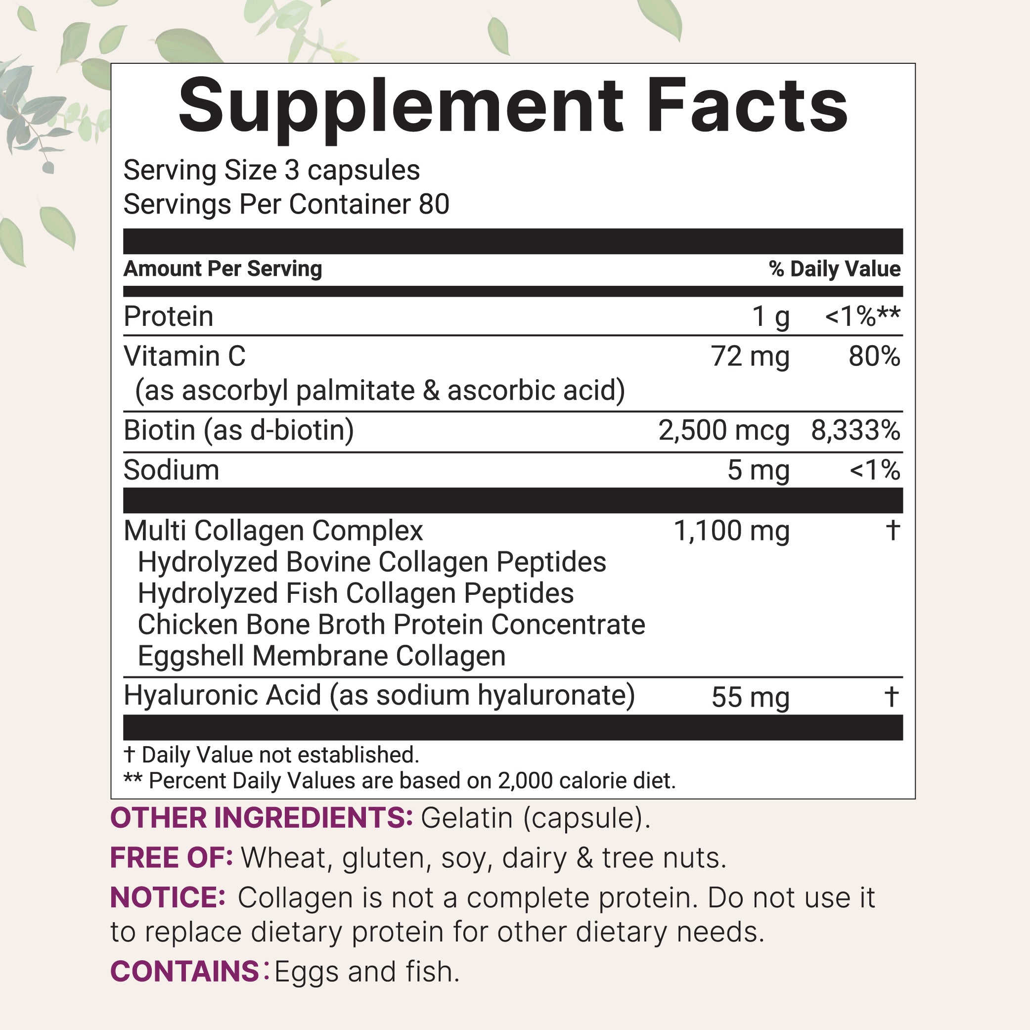 Micro Ingredients Multi Collagen Complex, 240 cápsulas