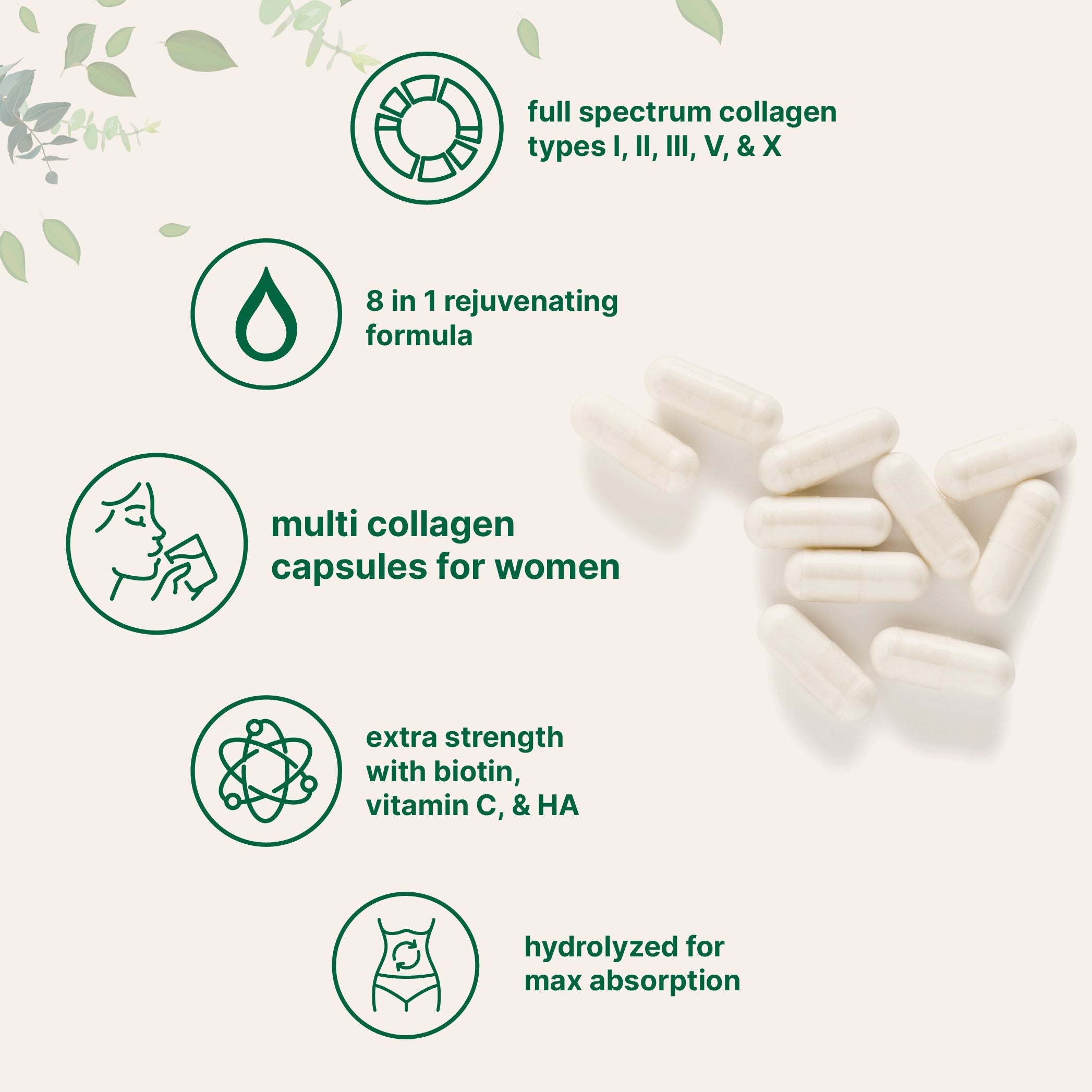 Micro Ingredients Multi Collagen Complex, 240 cápsulas