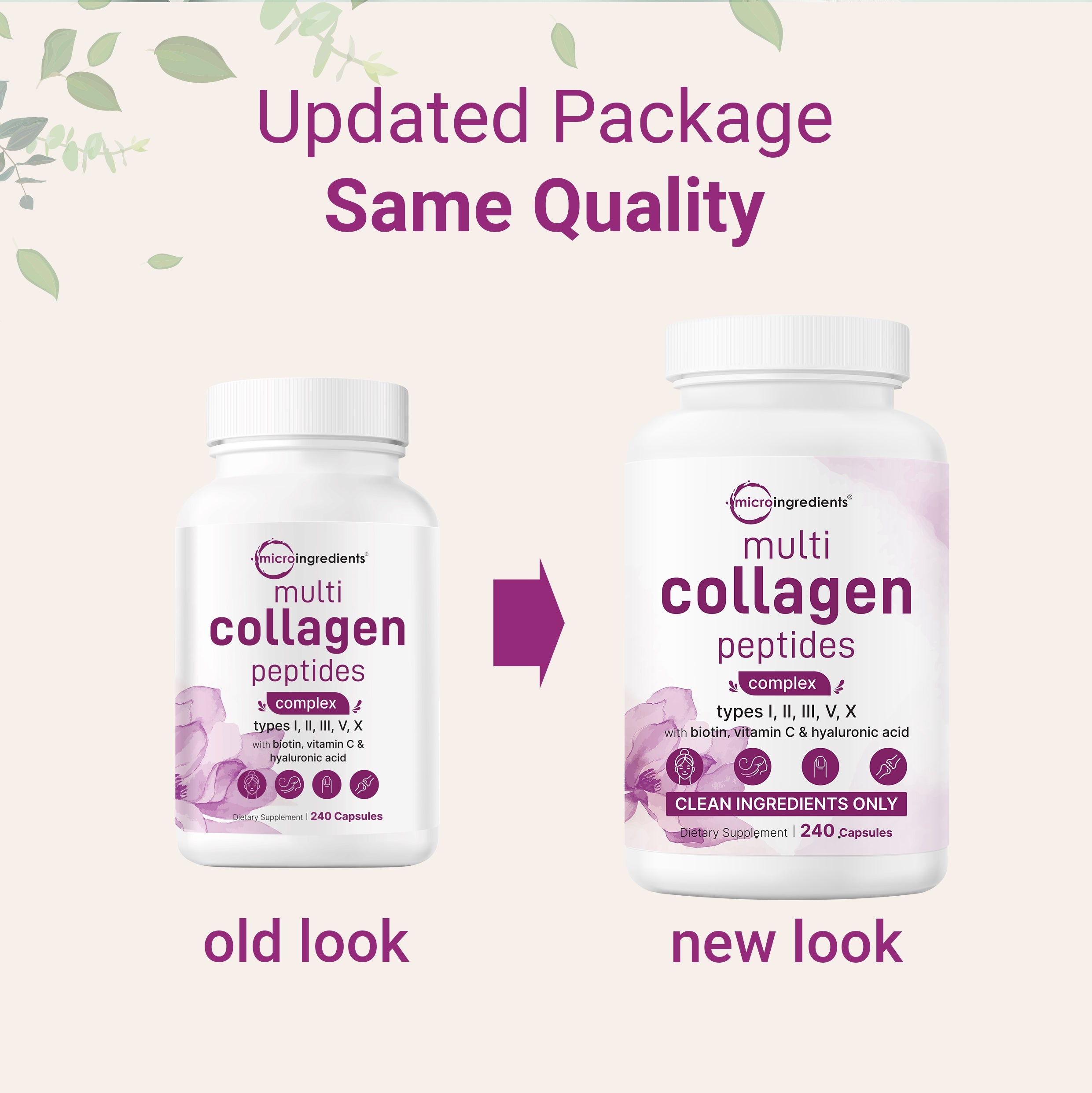 Micro Ingredients Multi Collagen Complex, 240 cápsulas